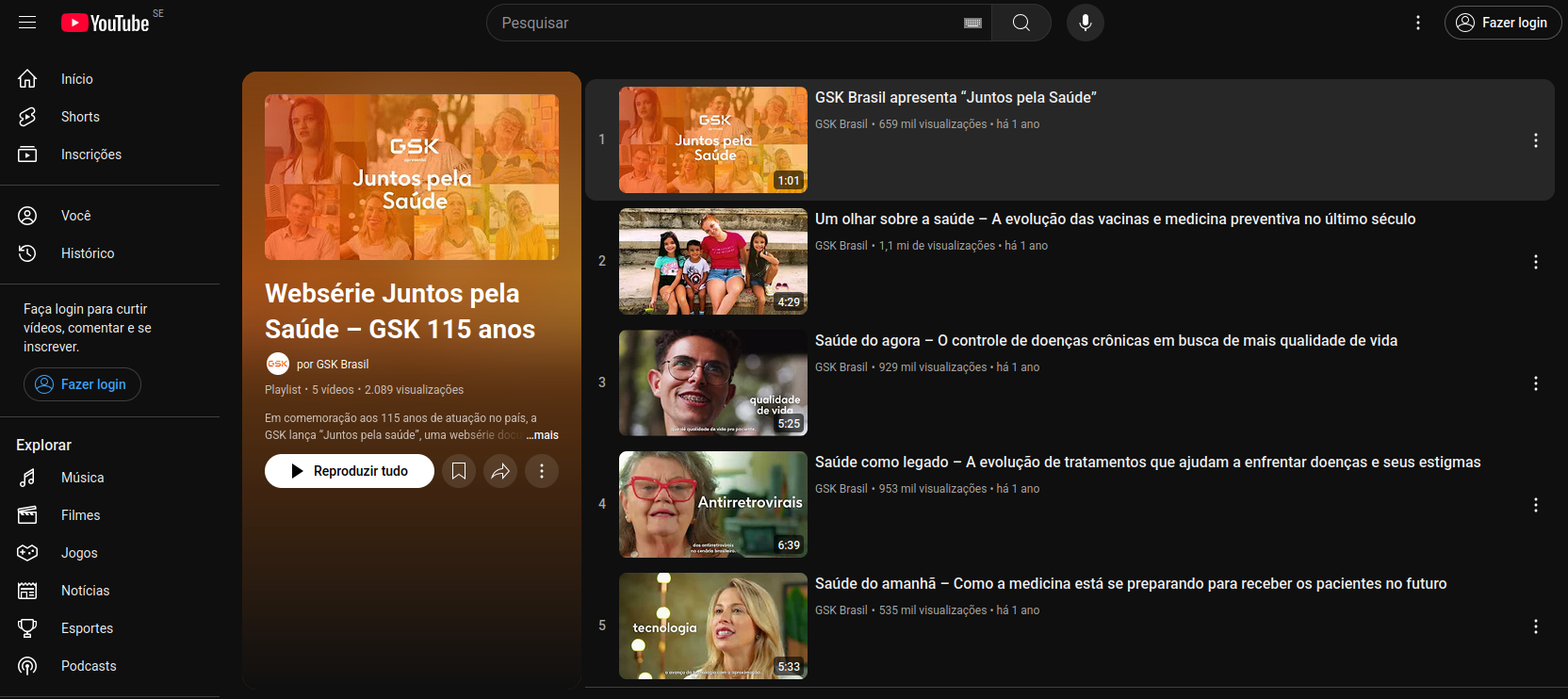 Playlist YouTube - Print